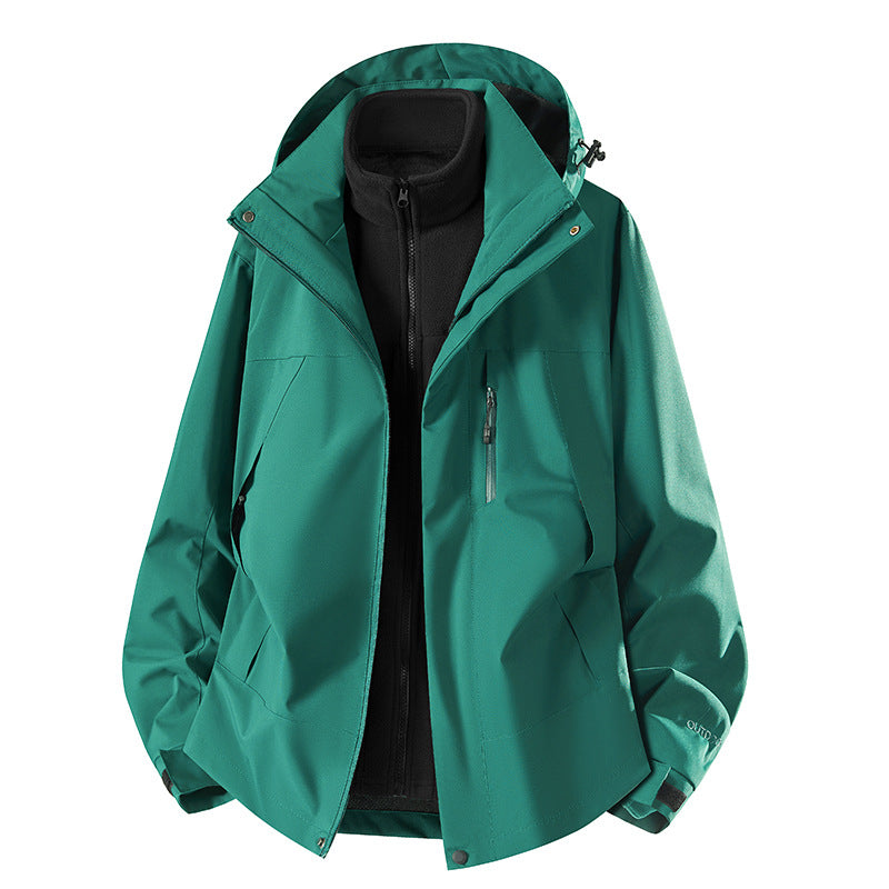 Men's Waterproof Softshell Rain Jacket with Fleece Lining and Adjustable Hood Amarae