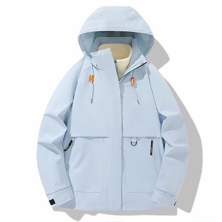 Functional jacket for men with adjustable hood and waterproof material Lune London