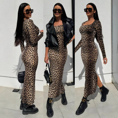 Elegant long sleeve maxi dress for ladies with fitted cut Amarae