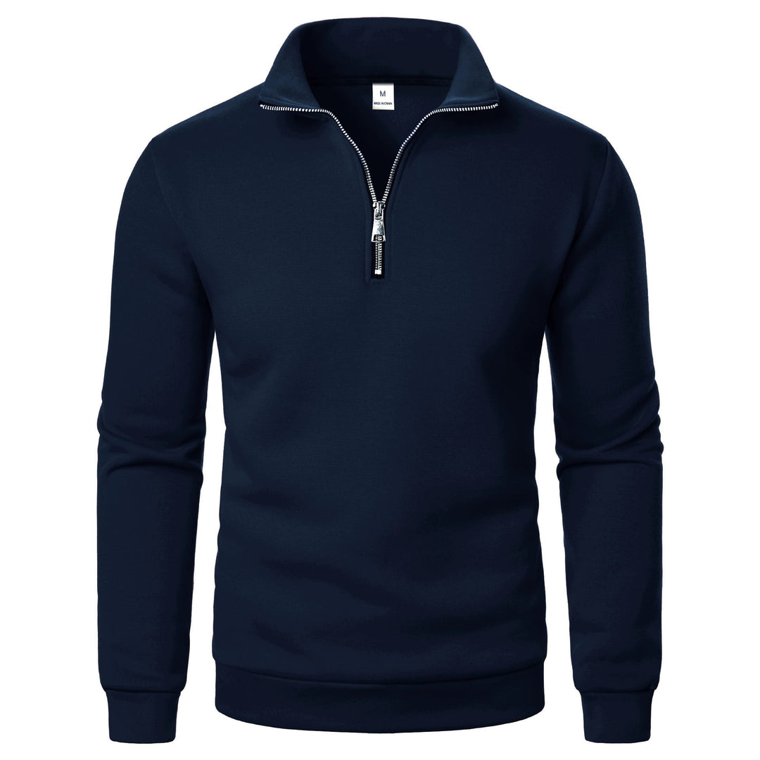 Men's fleece pullover with practical stand-up collar and zipper Chic & Stil