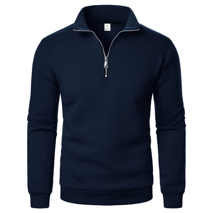 Men's fleece pullover with practical stand-up collar and zipper Chic & Stil