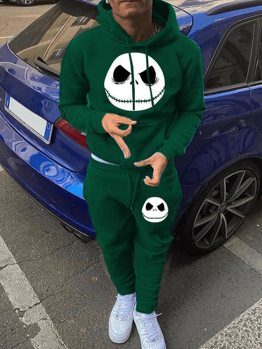 Women's sporty hoodie and jogger pants set with Jack Skellington pattern Amarae