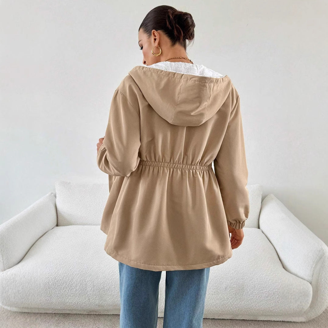 Casual hooded jacket for women with elastic waist Lune London
