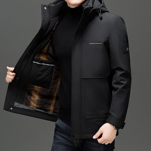Waterproof transition jacket for men with practical inner lining Amarae