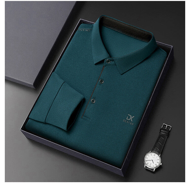 Men's polo with high-quality texture and modern collar Lune London