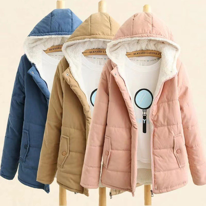 Ladies quilted winter coat with hood and warm inner lining Amarae