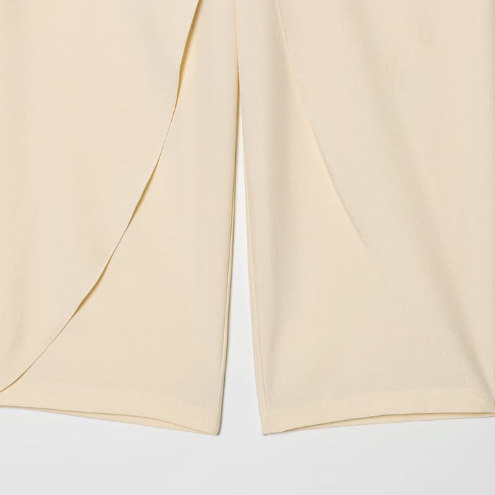 Women's Cropped Palazzo Pants with Tulip Overlap and High Waist Amarae