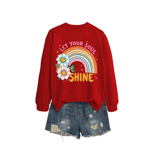 Sweatshirt pour femmes avec dégradé coloré et design graphique floral Chic & Stil