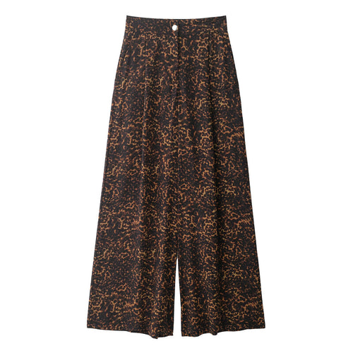 Women Loose Leopard Print Pants with Elastic Waist and High Pockets Amarae