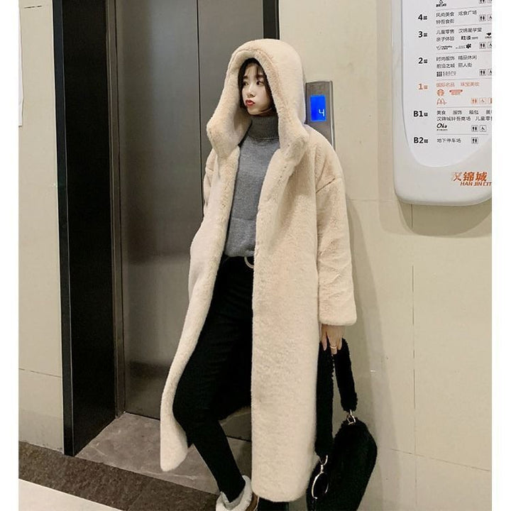 Ladies Oversized Soft Coat with High Collar and Chic Side Pockets