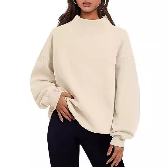 Casual pullover for ladies with high collar and wide sleeves Lune London