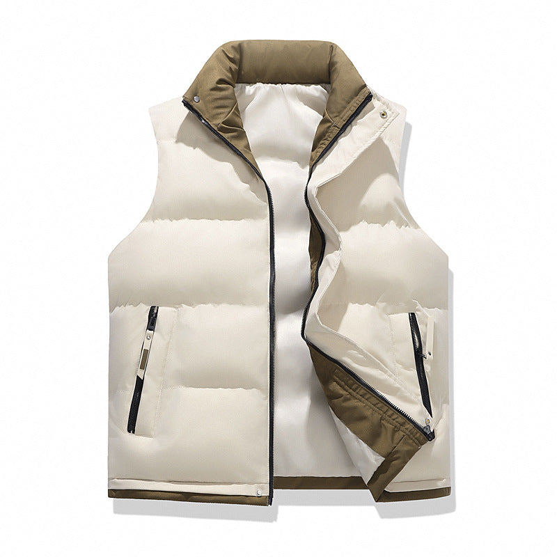 Men's quilted thermal vest with stand-up collar, windproof surface and zip pockets Amarae