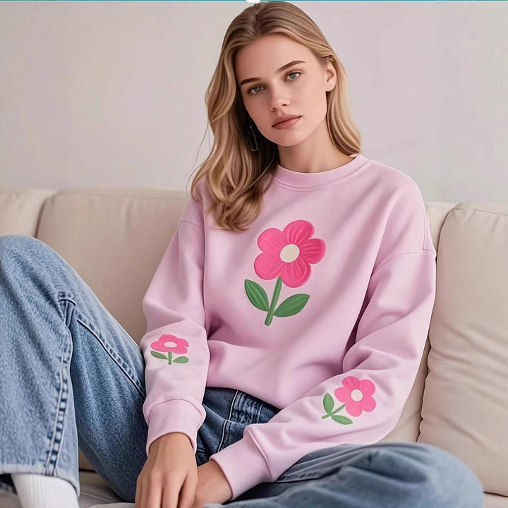 Women's sweatshirt with colorful floral pattern Lune London