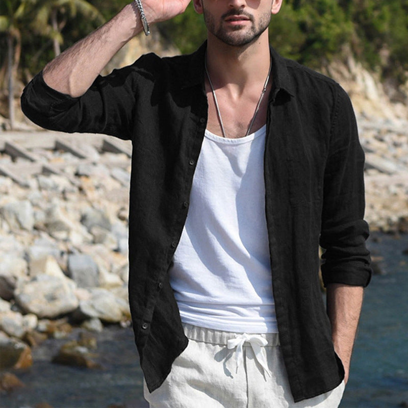 Linen shirt for men with classic collar and relaxed fit Lune London