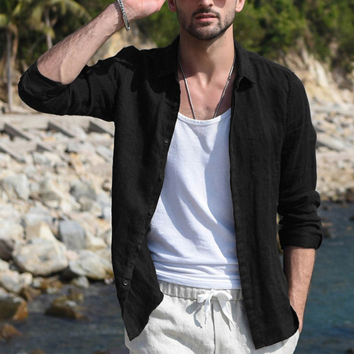 Linen shirt for men with classic collar and relaxed fit Lune London