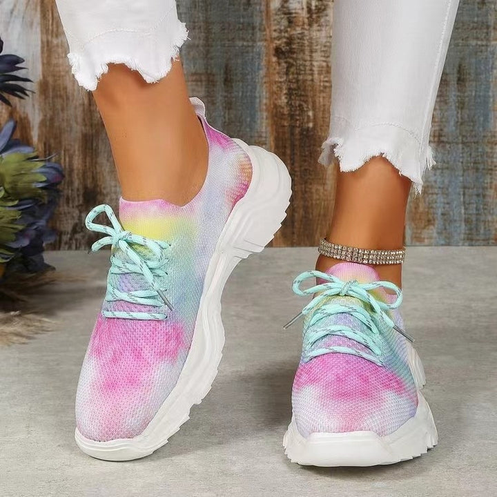 Trendy women's sneakers with floral design and cushioned sole Lune London
