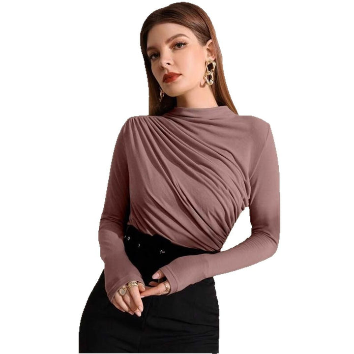 Long sleeve T-shirt for women with an elegant wrap design Lune London