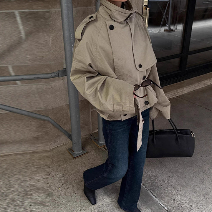 Veste surdimensionnée à la mode pour femmes avec ceinture Chic & Stil