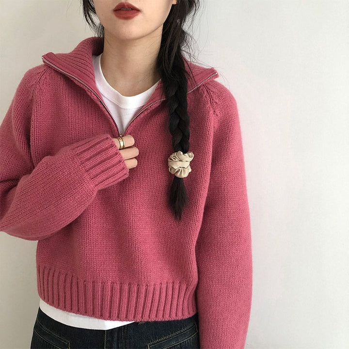 Pull à col montant élégant pour femmes en maille de haute qualité Chic & Stil