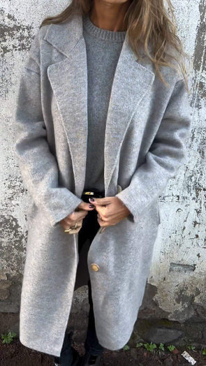 Oversized wool coat for ladies with elegant button details Lune London