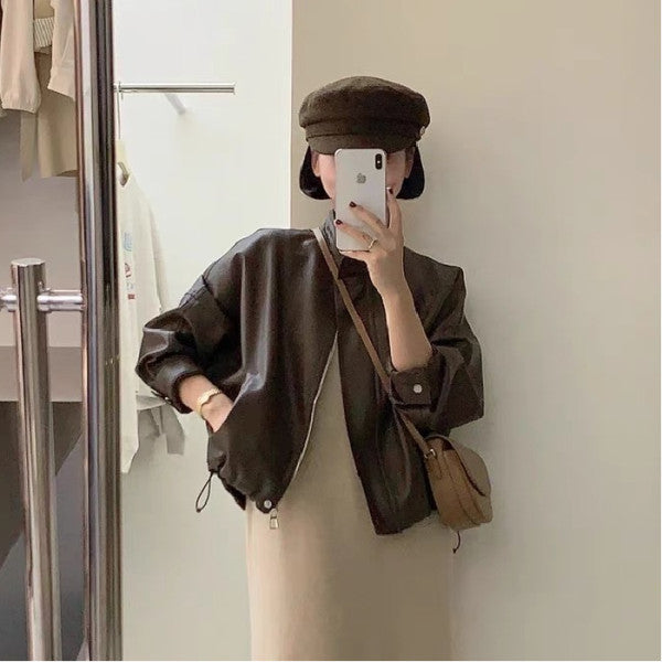 Women's Fashion Bomber Jacket made of high-quality Faux Leather Chic & Stil