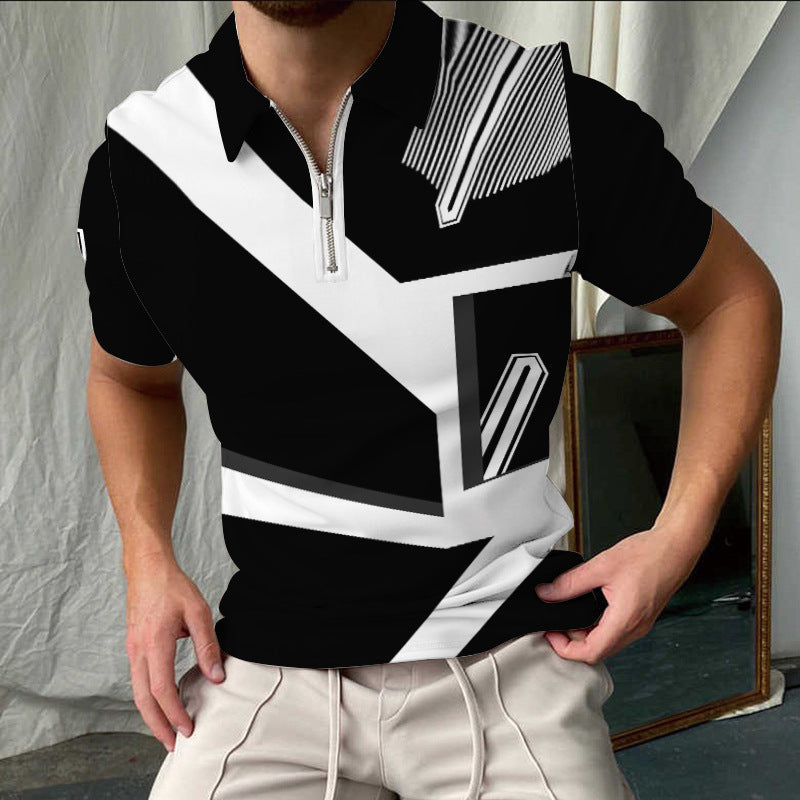Lune London elegant short-sleeved checkered polo shirt for men