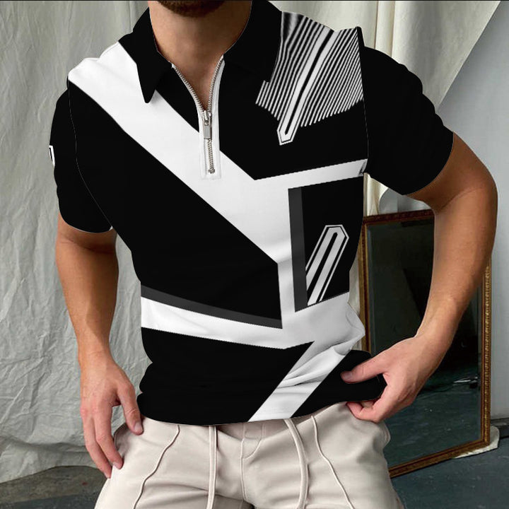 Lune London elegant short-sleeved checkered polo shirt for men