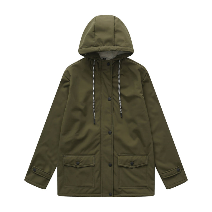 Women outdoor water-repellent jacket with adjustable hood Lune London