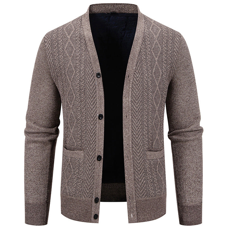 Men's classic cardigan with structured design and practical pockets Lune London