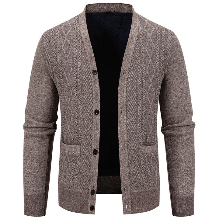 Men's classic cardigan with structured design and practical pockets Lune London
