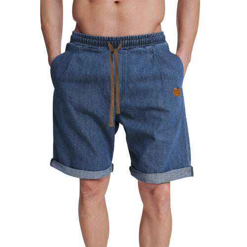 Casual denim shorts for men with elastic waistband and drawstring Amarae