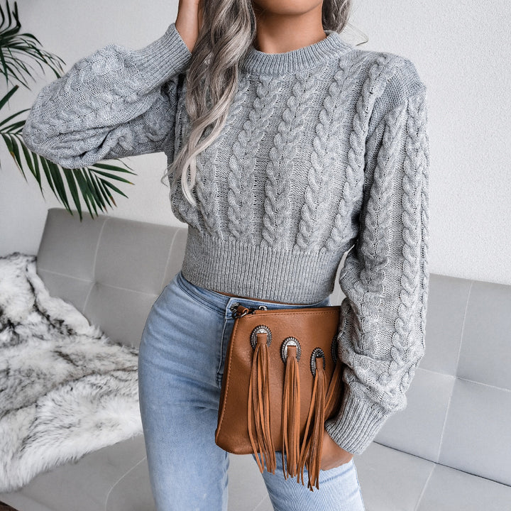 Pull en maille confortable pour femmes avec un motif en relief et une coupe ajustée Chic & Stil