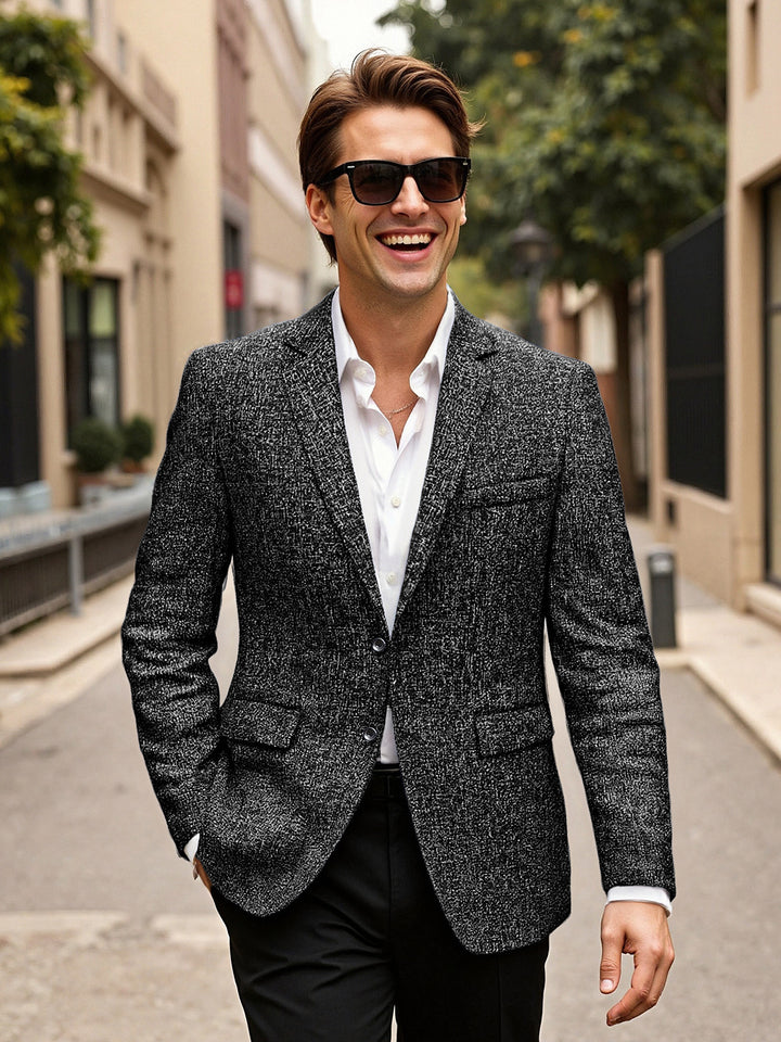 Modern structured jacket for men in fine fabric Lune London