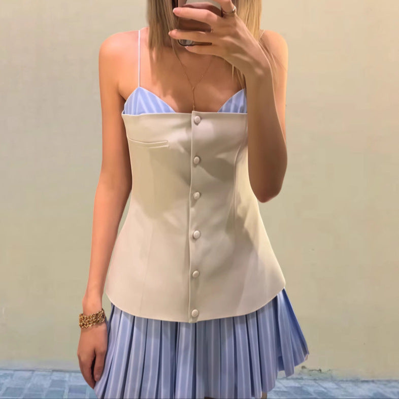Robe courte fluide pour femme avec détails en volants Chic & Stil
