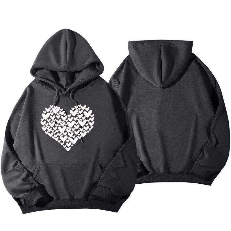Women's Hoodie Sweatshirt with Large Heart Design Chic & Stil