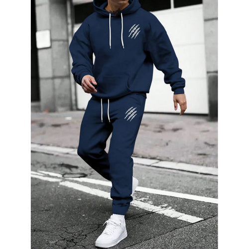 Men's hoodie tracksuit with creative graphics and comfortable fit Chic & Stil