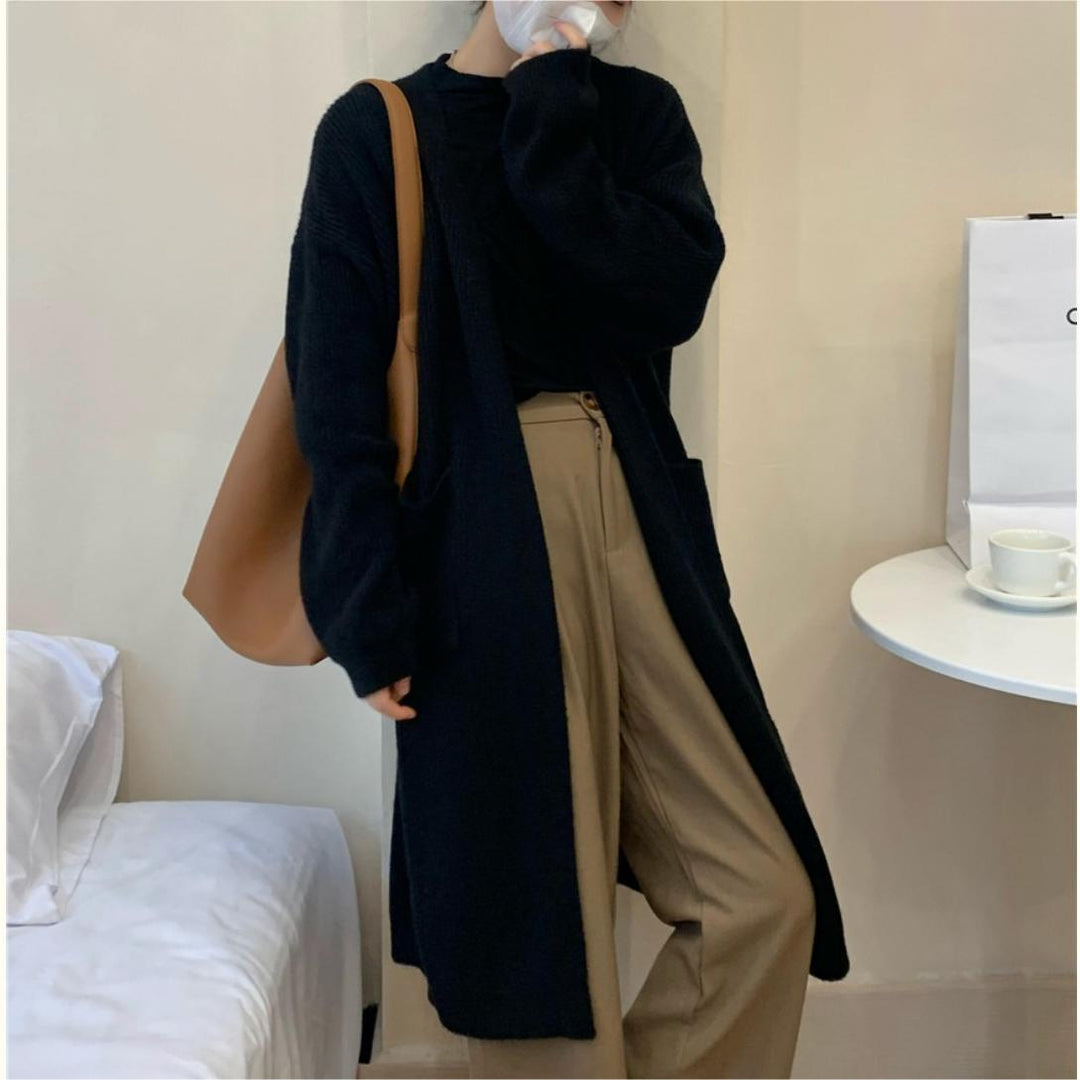 Cardigan en tricot épais pour femmes avec poches et coupe tendance Chic & Stil
