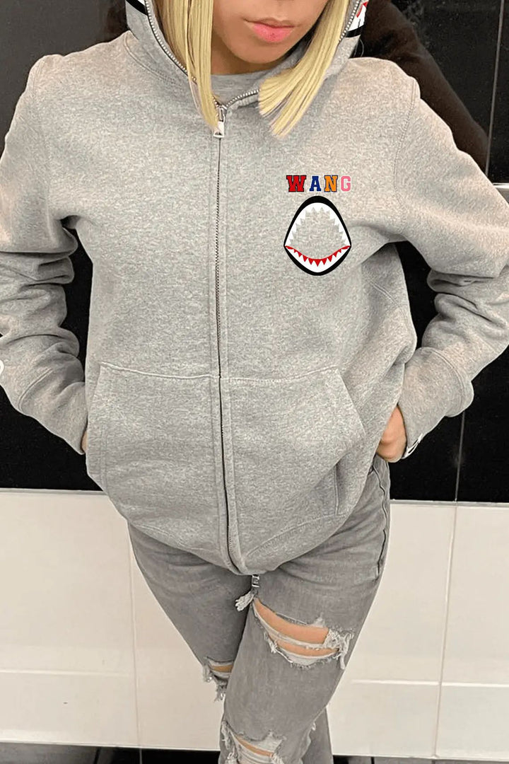 Ladies Leisure Hoodie with Playful Shark Design Lune London