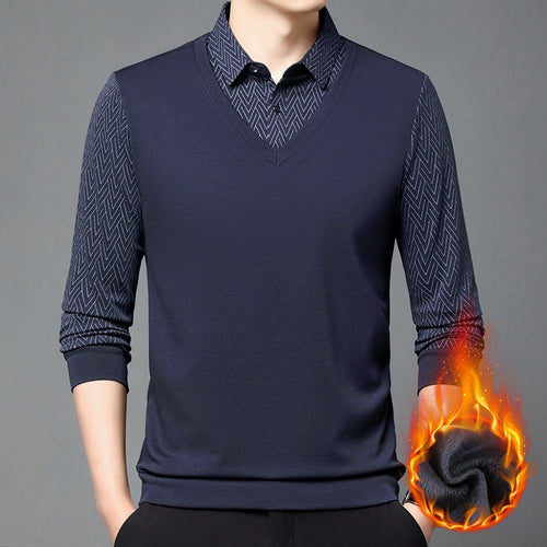 Trendy long sleeve shirt for men with structured collar and moisture-regulating properties Amarae