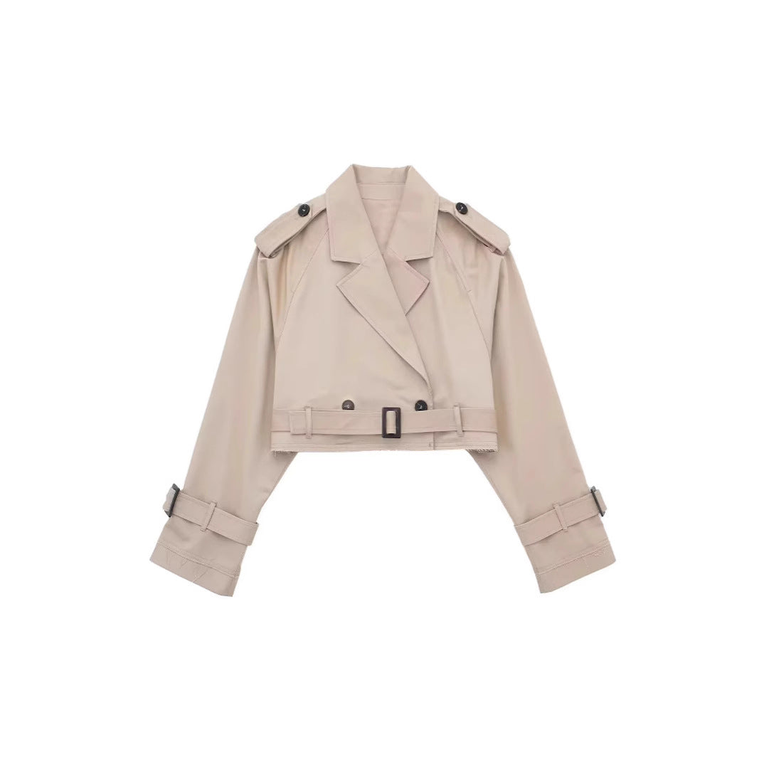 Ladies modern cropped trench coat Lune London