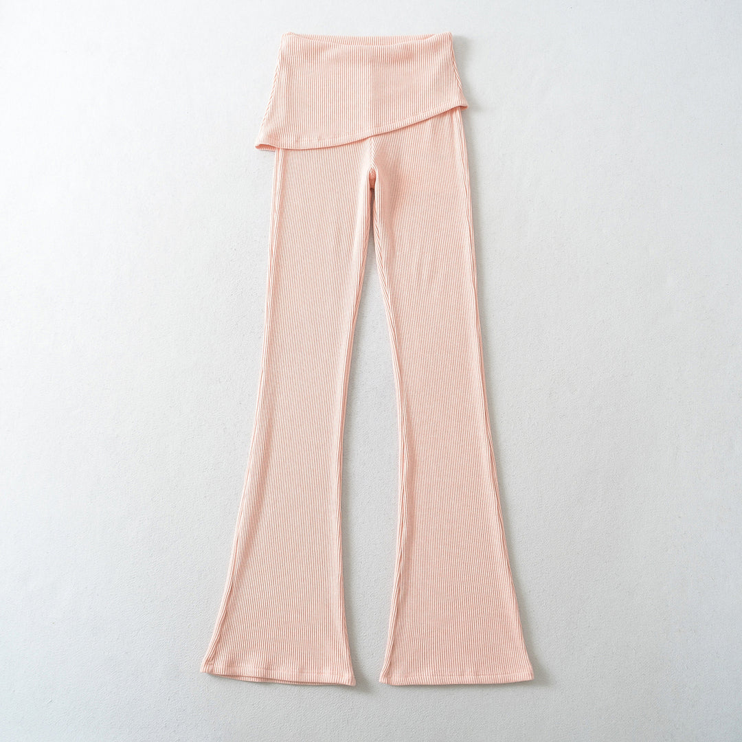 Women's Ribbed Lounge Set with Hooded Jacket and Wrap Waist Pants Amarae