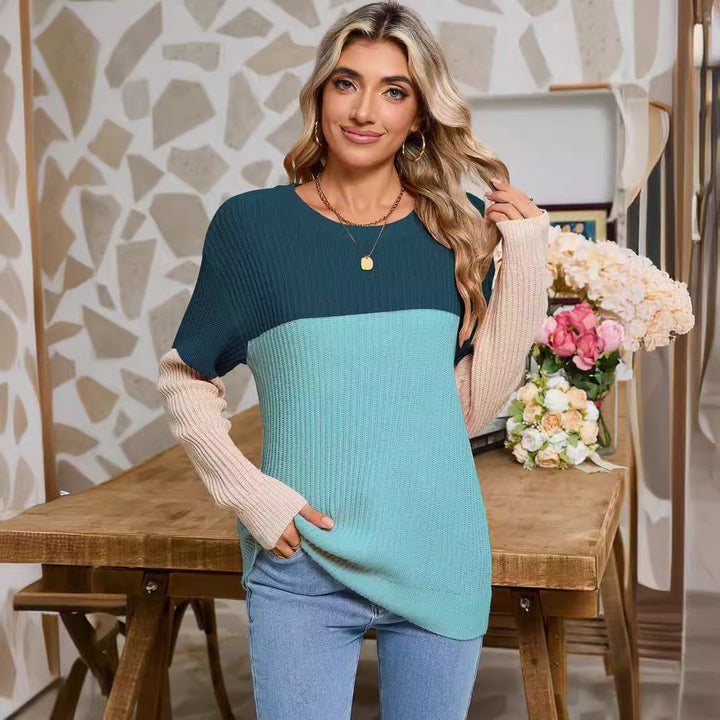 Pull en tricot pour femmes avec un design color block à la mode Chic & Stil