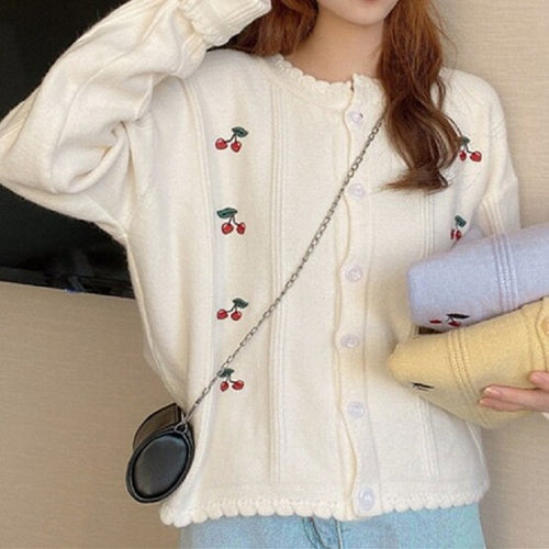 Cardigan for women with floral pattern and button closure Amarae