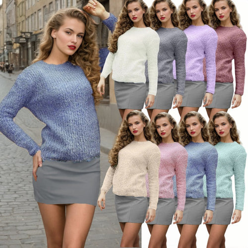 Casual knit sweater for women with trendy texture and relaxed fit Amarae