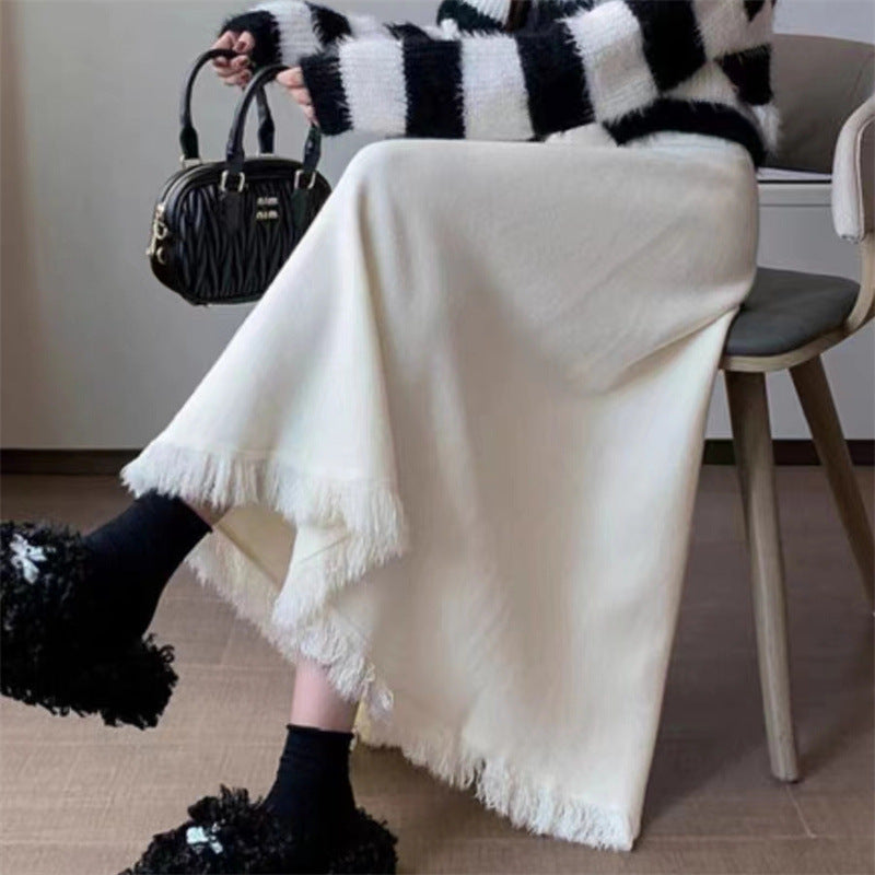 Jupe midi élégante pour femmes avec franges Chic & Stil