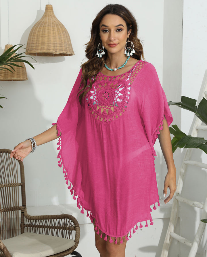 Ladies Chic and Stylish Crochet Detail Beach Kaftan