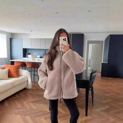 Ladies Comfortable Fleece Jacket with High Collar and Plenty of Room to Move Amarae