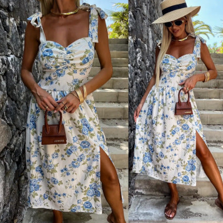 Woman Elegant sleeveless dress with bow detail Amarae