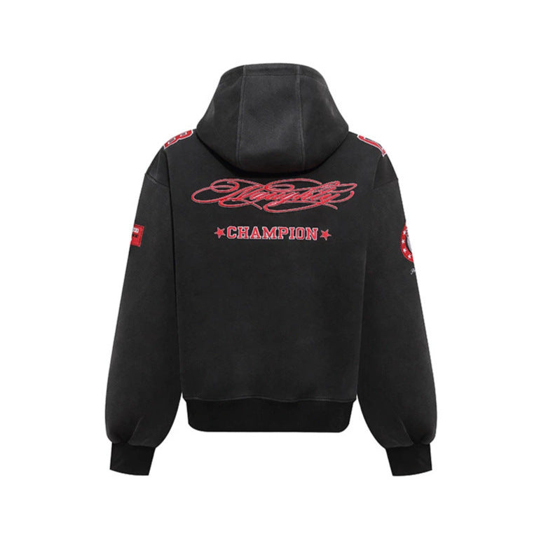 Women's Oversize Hoodie Sweatshirt with Large Number Print and Star Applications Amarae