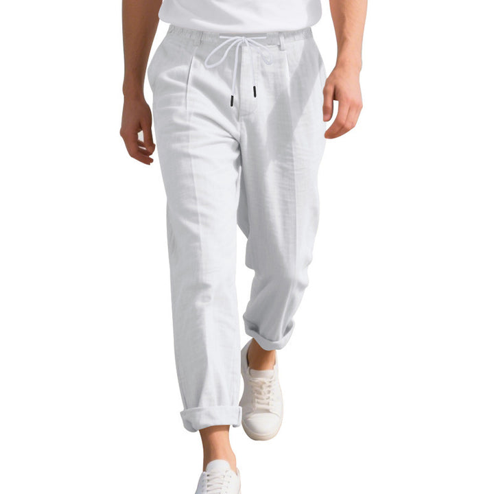 Casual chino pants for men with elastic waistband and practical side pockets Lune London